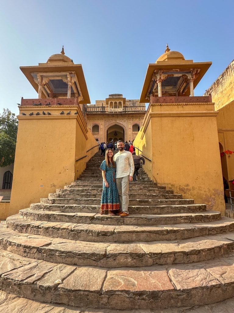 Tim & Sara at Amer Fort next to Shila Devi Temple