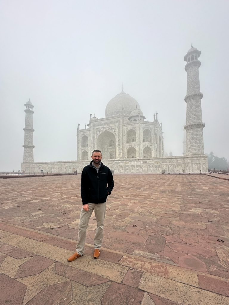 Tim in front of the Taj Mahal