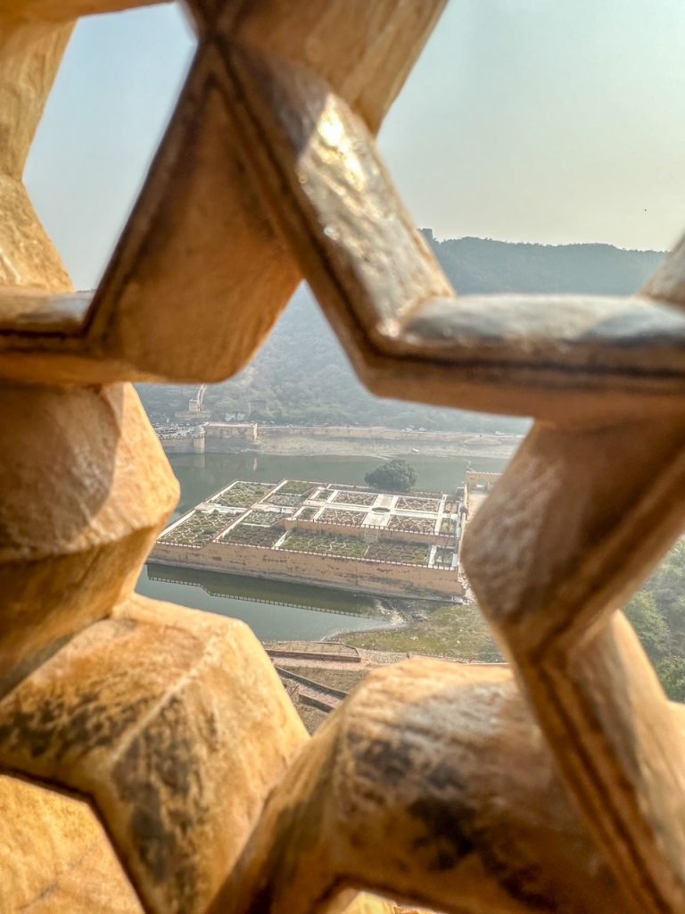 another cool view from a latticed window at Amer Fort