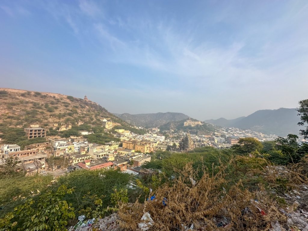 an incredible view of the hills & city below from Amer Fort