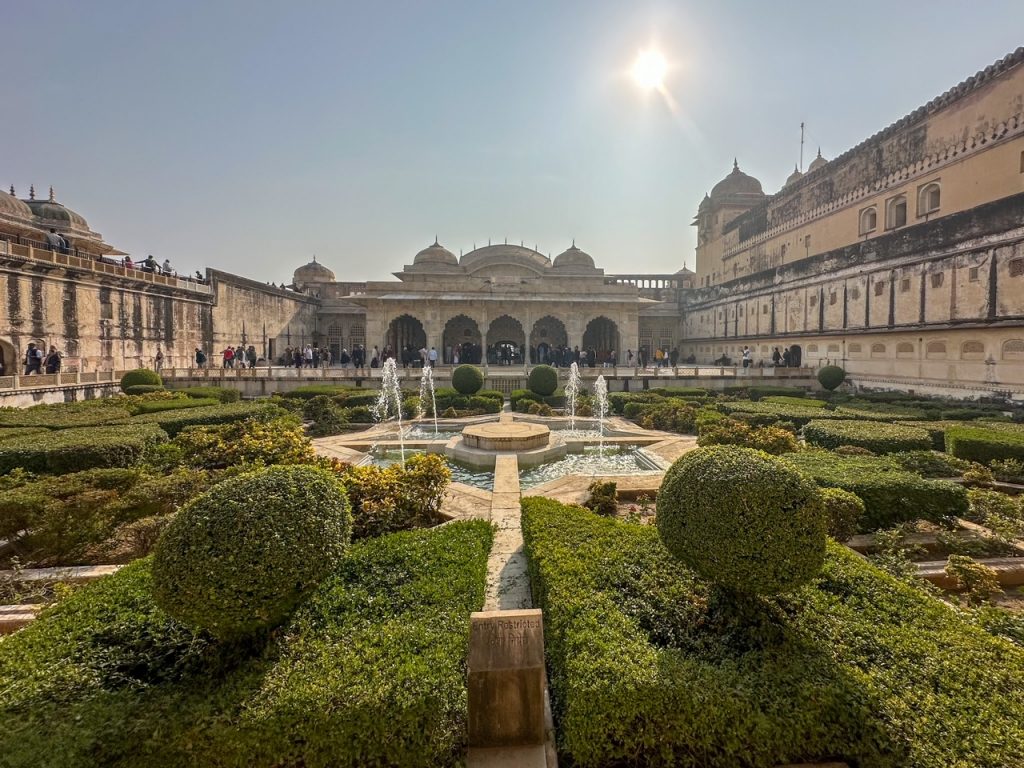 the gardens at Amer Fort