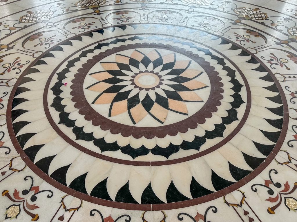 a beautiful design on the floor at Annapurna Temple
