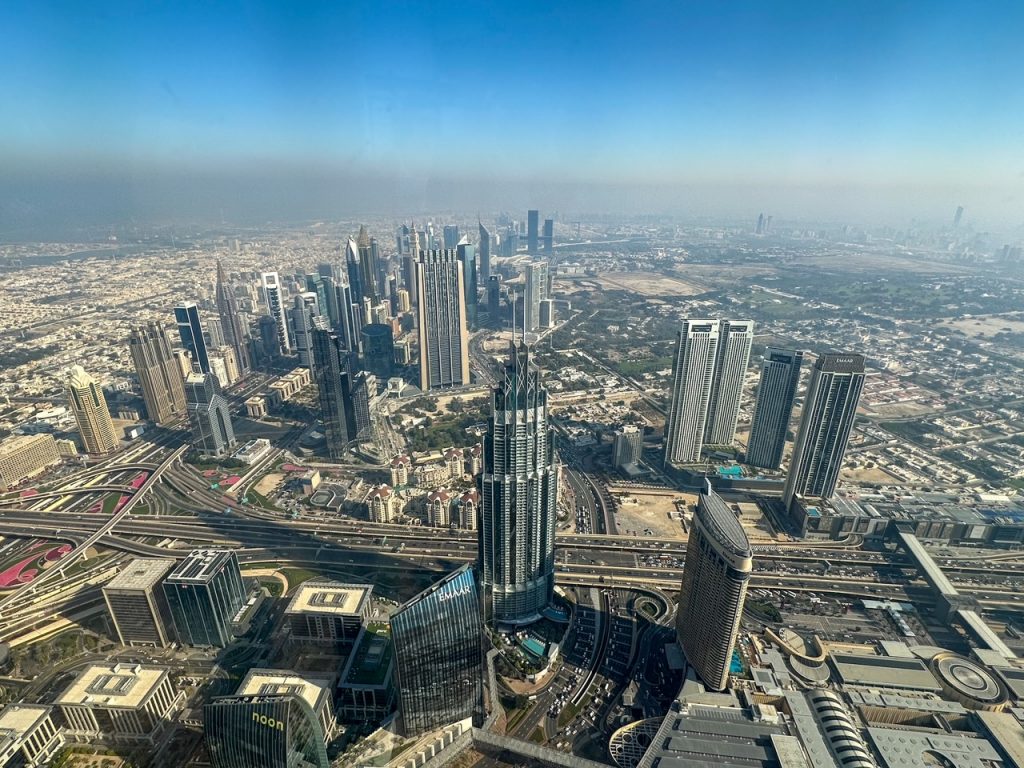 Dubai city views from At The Top Burj Khalifa, one of the top things to do in Dubai