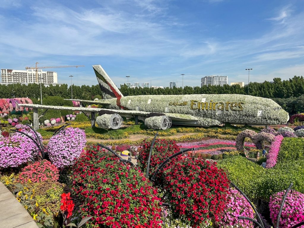 the Guinness Book of World Records Emirates A380 at the Dubai Miracle Garden
