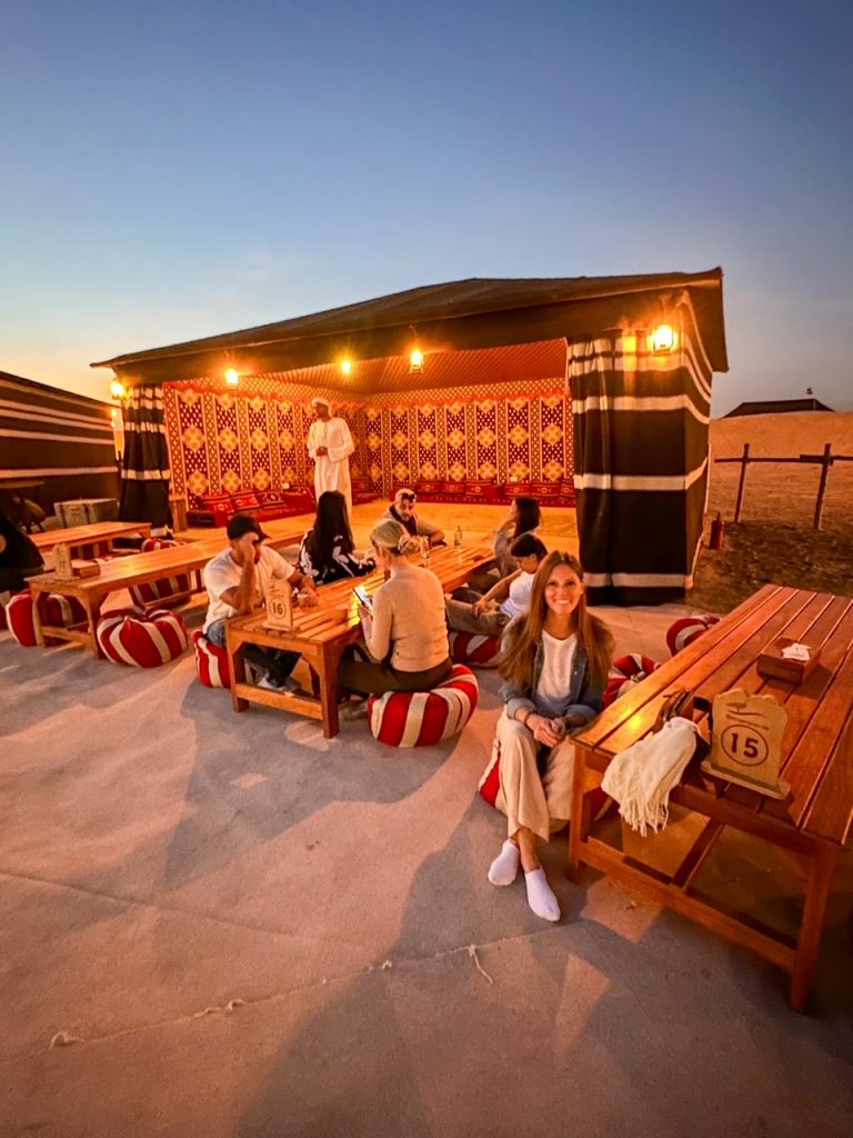 Sara at the Al Khayma Camp in Dubai