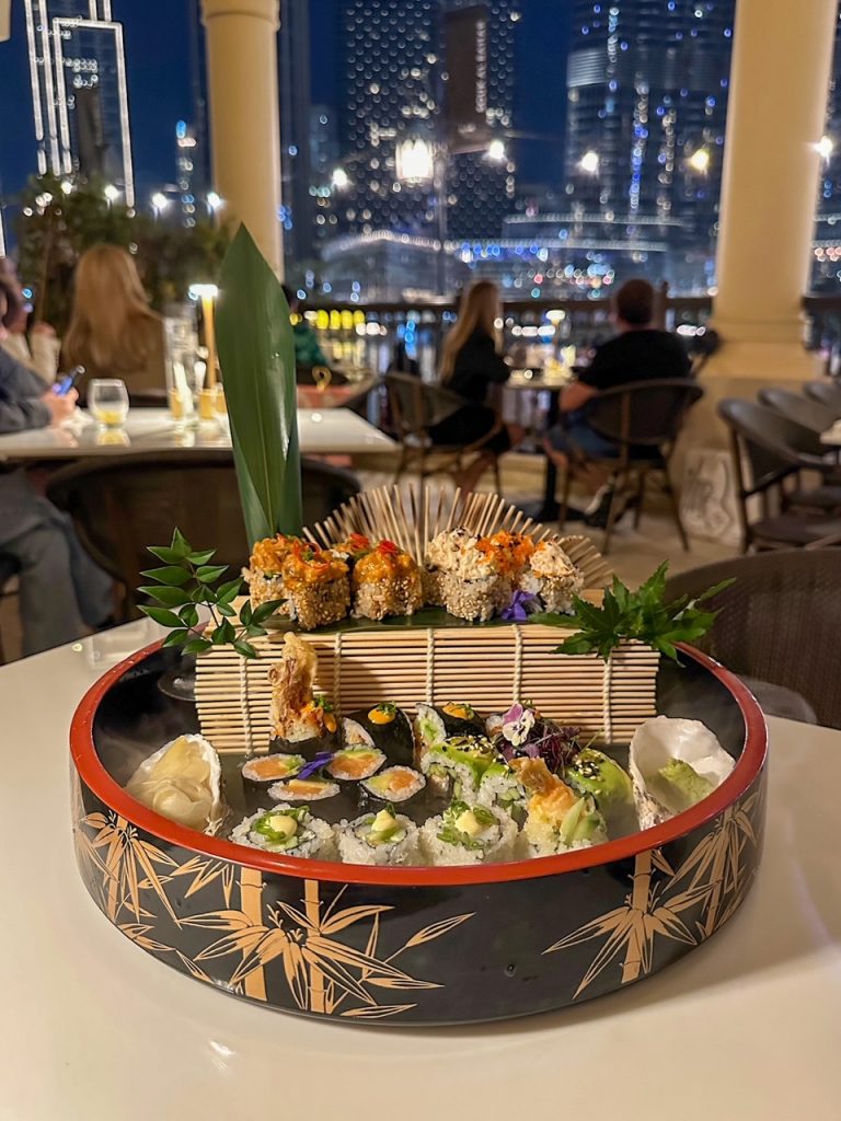 Sushi platter from Sammach Spot in Downtown Dubai