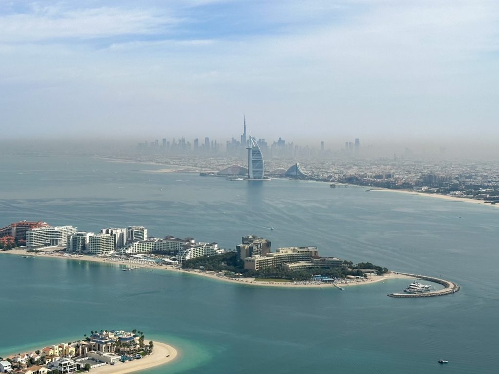 an incredible view of Dubai from The Next Level at The View at the Palm