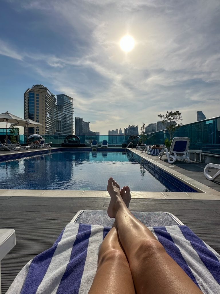 the pool at the Radisson Blu Hotel Dubai Canal View