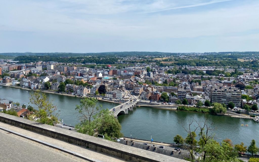 the city of Namur Belgium as seen from the Citadel of Namur