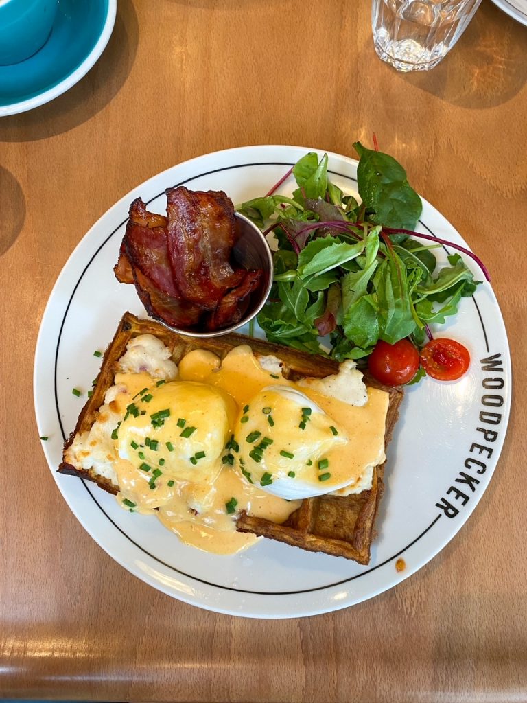 Eggs Benedict at Woodpecker 47 in Brussels