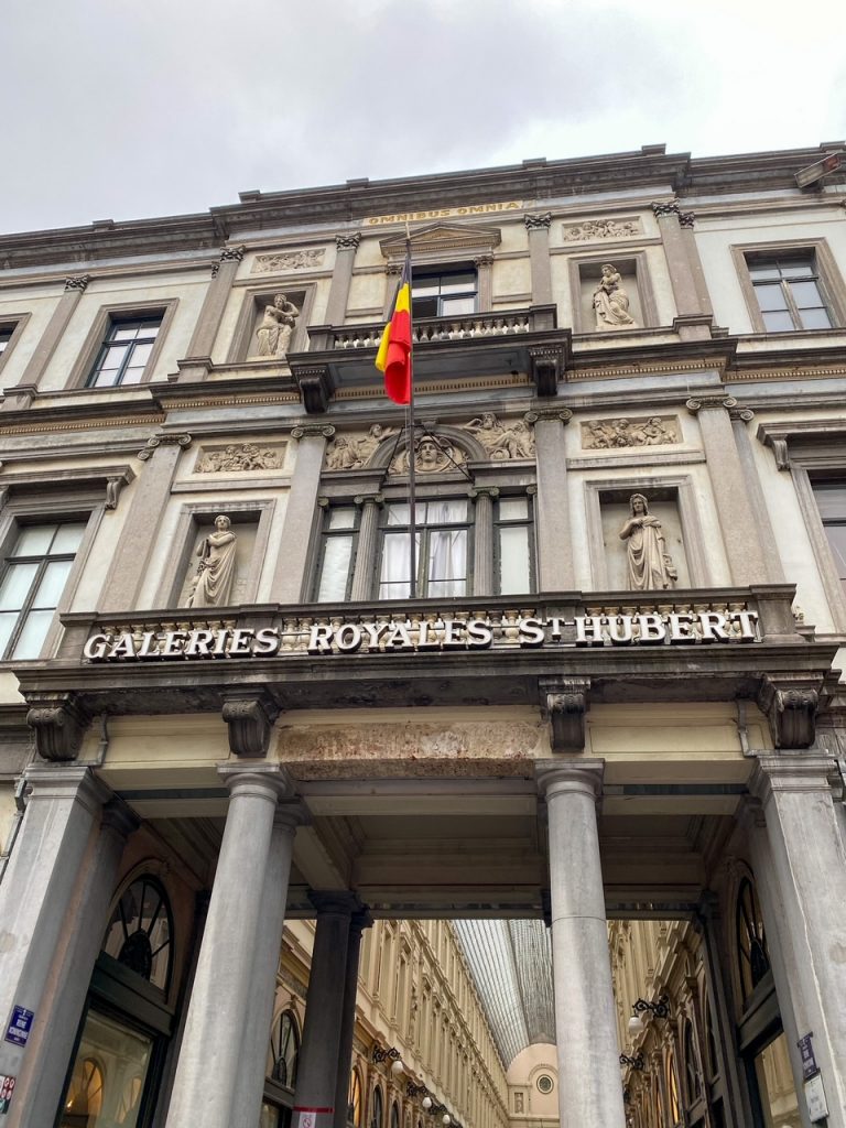 outside the Galeries Royales Saint-Hubert in Brussels