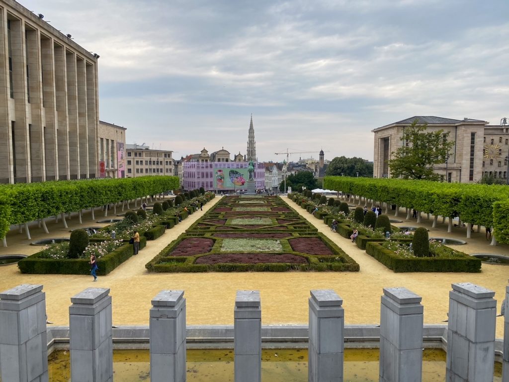 the Mont des Arts garden, a must-see in Brussels, Belgium