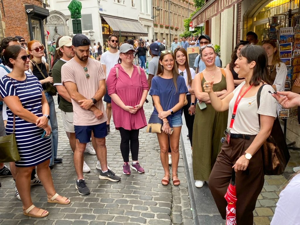 the group on the Sandemans Free Walking Tour of Brussels