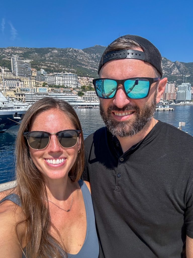 Sara & Tim at Port Hercule on their day trip to Monaco from Nice