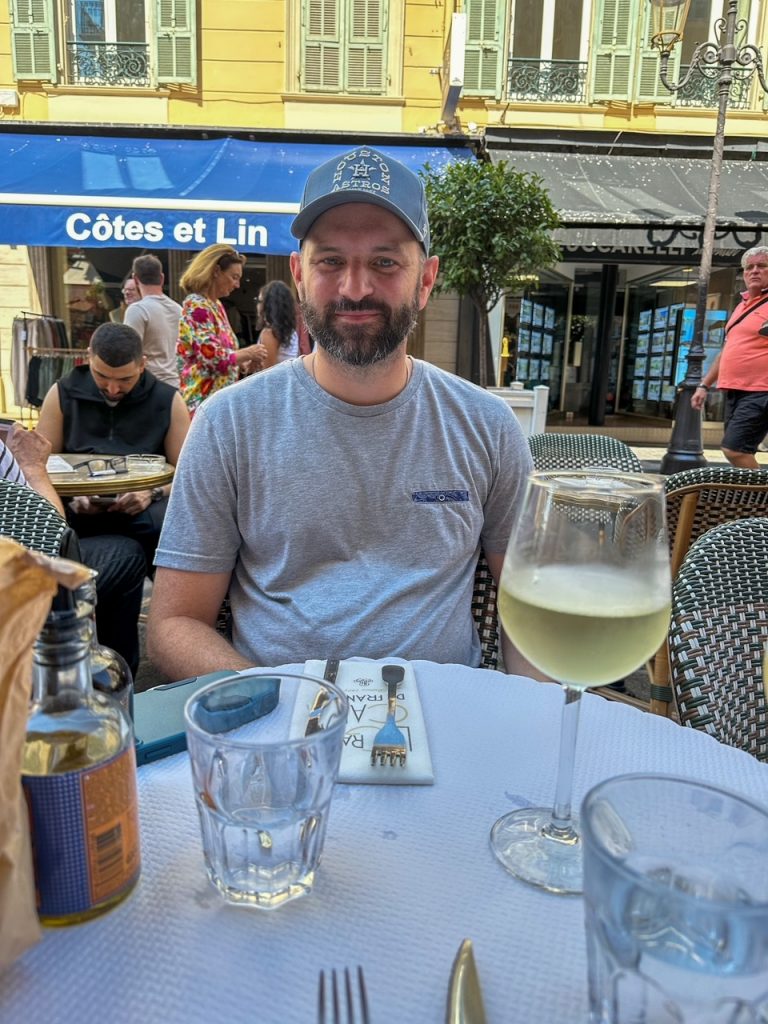 Tim at Le Grand Cafe de France in Nice