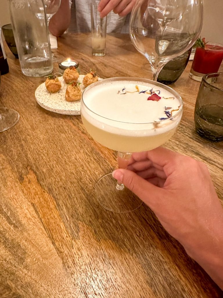 a drink from Le Panier, a popular Nice restaurant