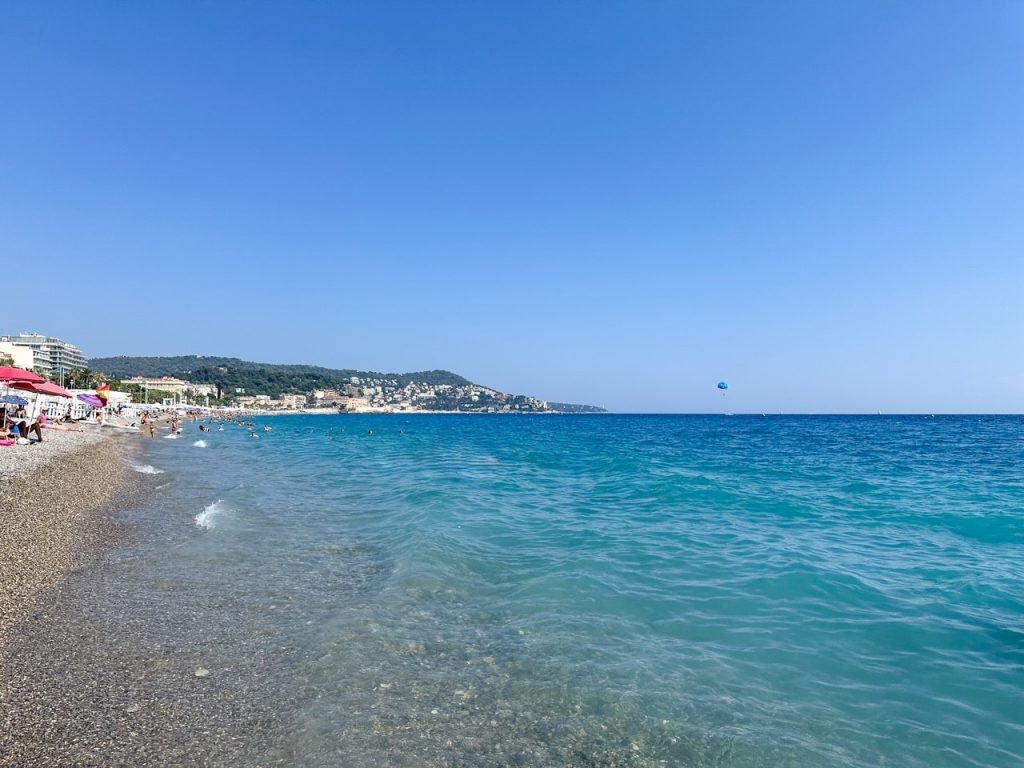 a popular beach in Nice, France
