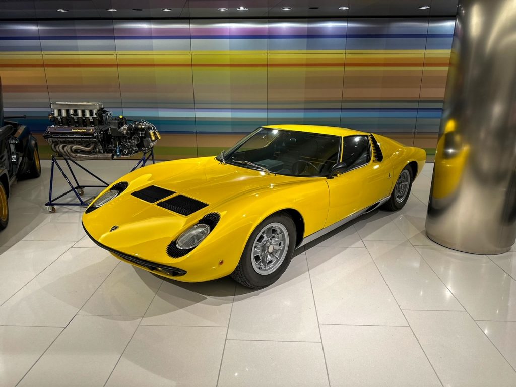 a yellow car at the Private Cars Collection of HSH Prince of Monaco