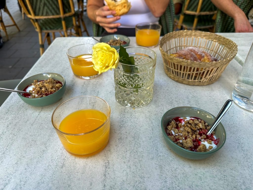 breakfast at Mariass in Nice France