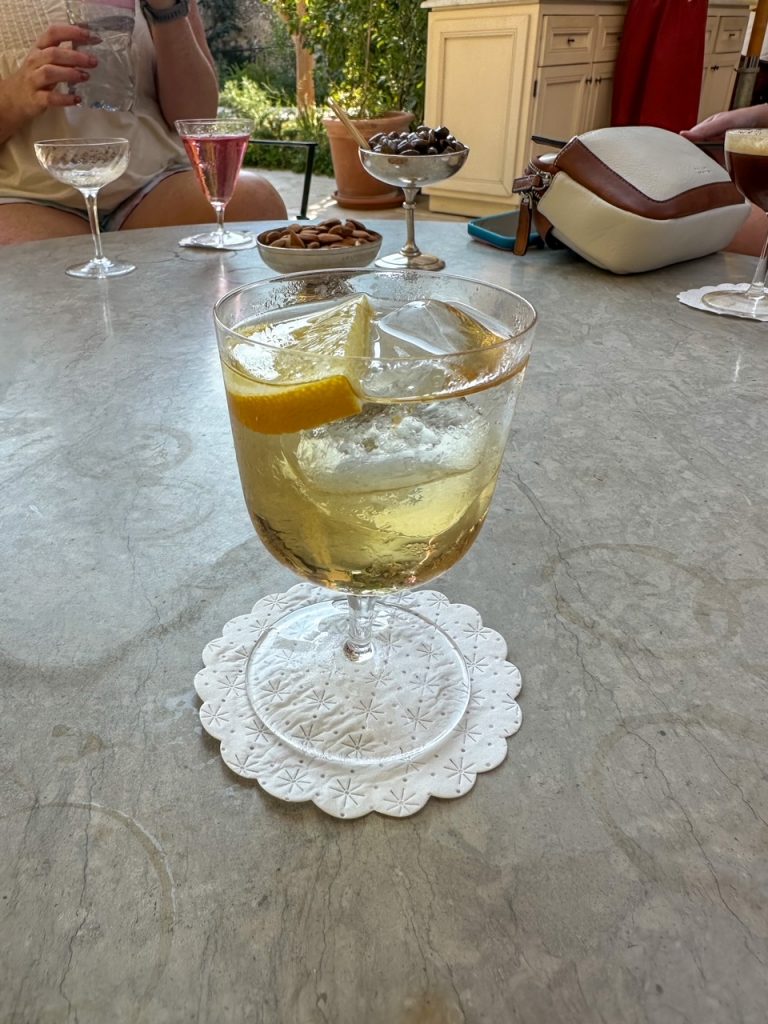 my drink at Hotel de Couvent in Nice