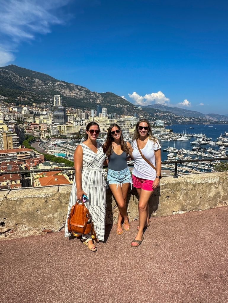 the girls at the Place du Palais in Monaco