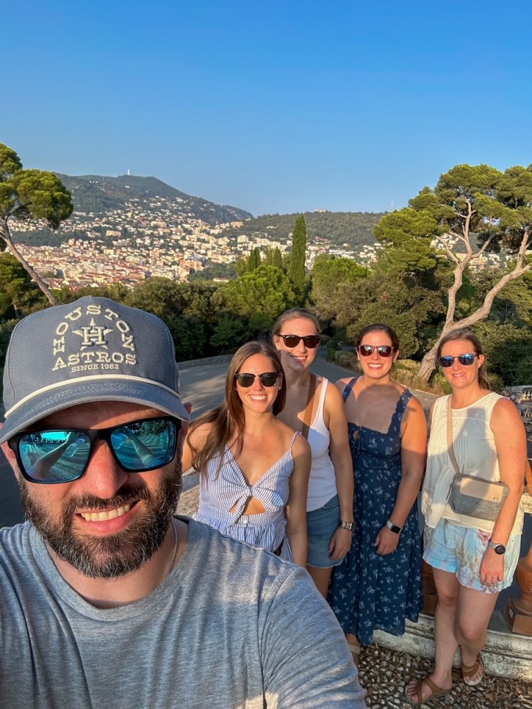 the group at the Colline du Chateau in Nice