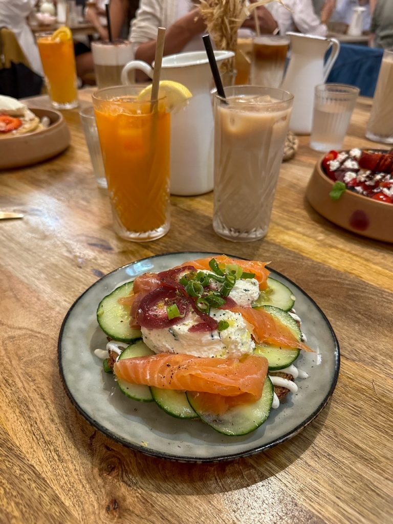 yummy salmon toast breakfast from Maranna in Nice France