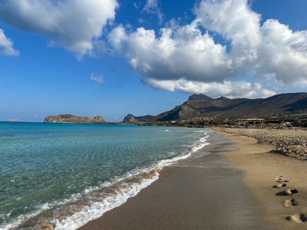 Falassarna Beach in Crete, Greece in September