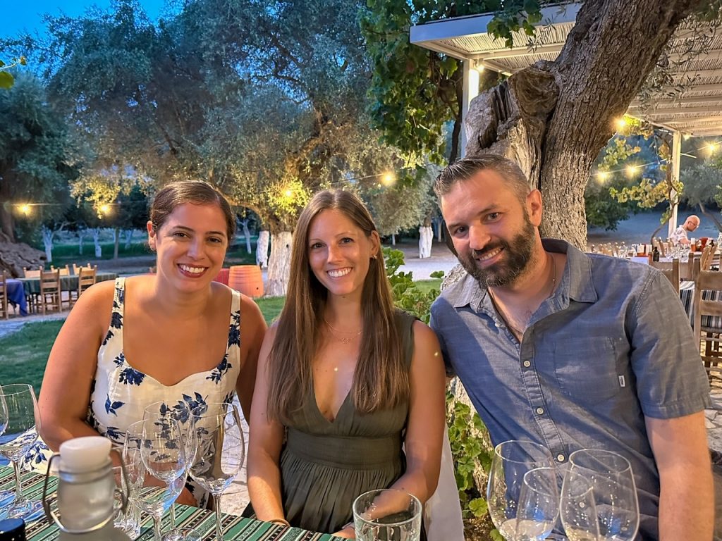 Stephanie, Sara & Tim at Manousakis Winery in Chania