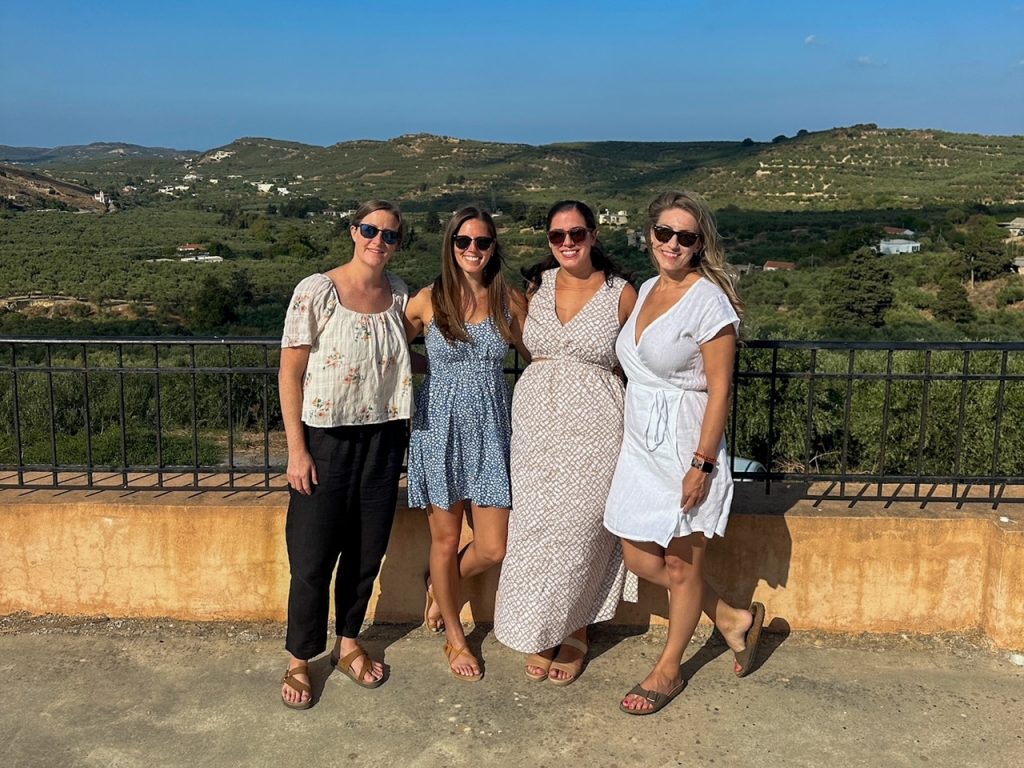 the girls after lunch at Biolea Astrikas Estate in Chania