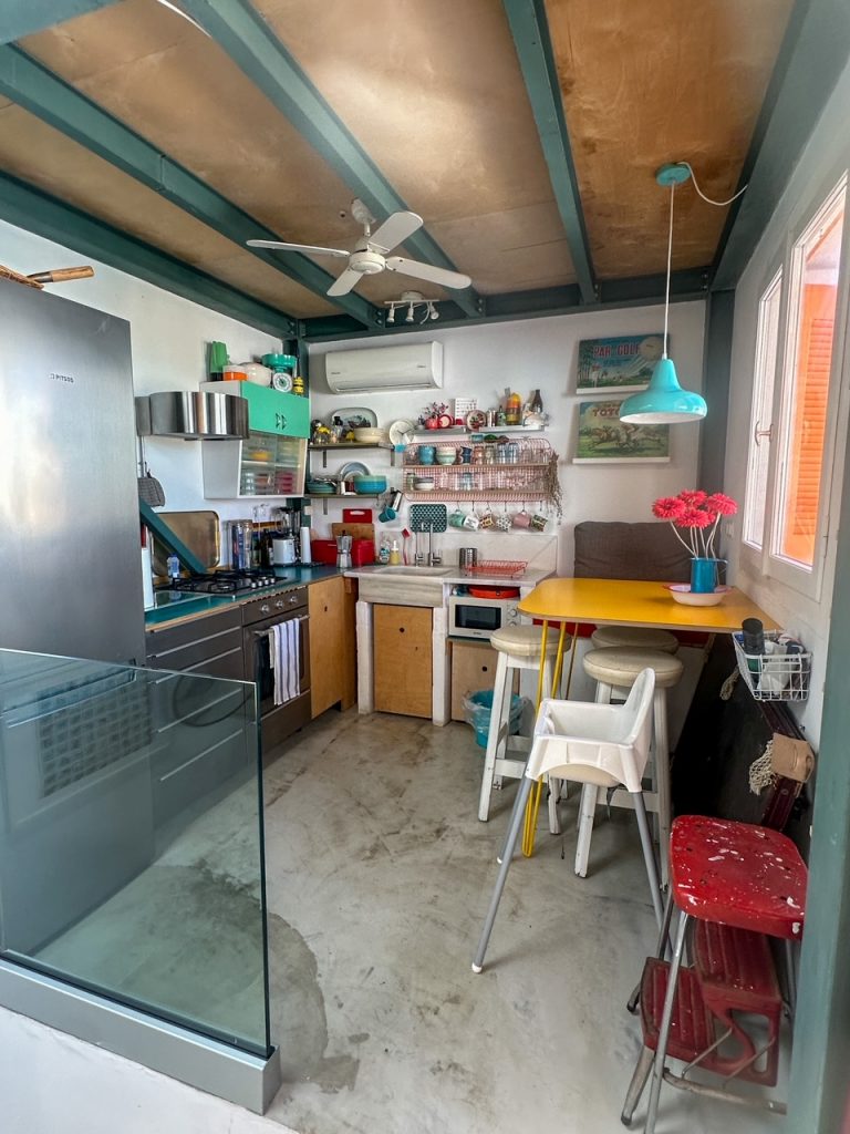 the kitchen at Honeybee House in Heraklion