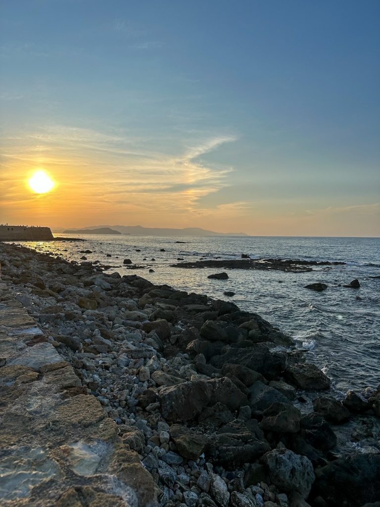 the seawall at the Venetian Harbor in Chania