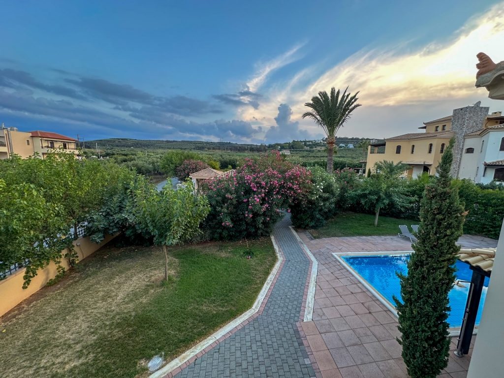 the view from our bedroom at Aphrodite Luxury Villa in Chania