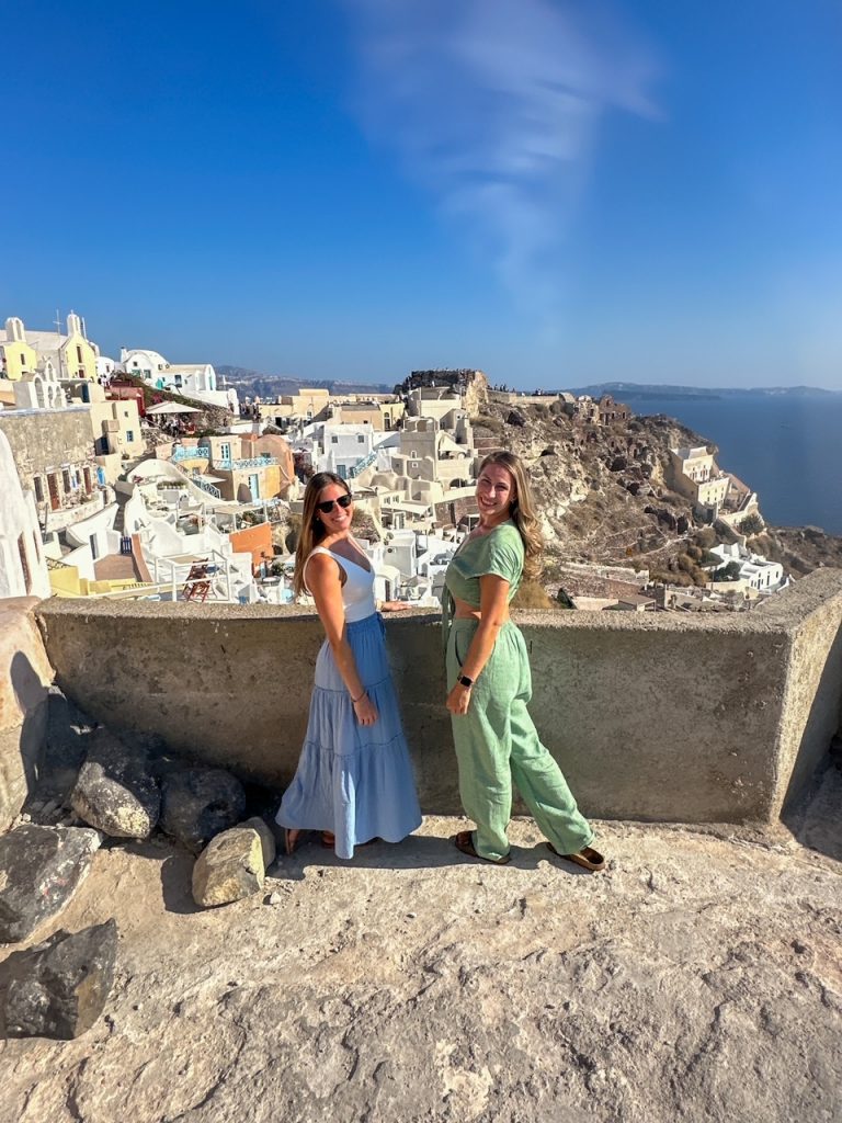 Sara & Kristen in Oia on the island of Santorini