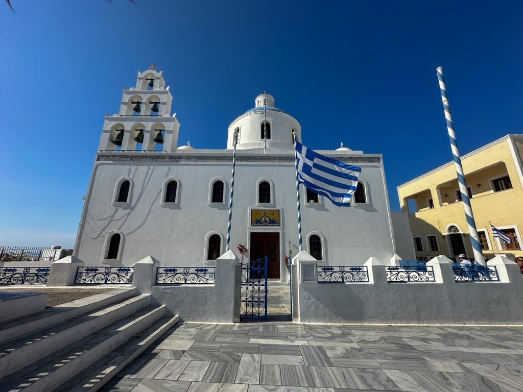 a beautiful church in Oia, a famous village on the island of Santorini