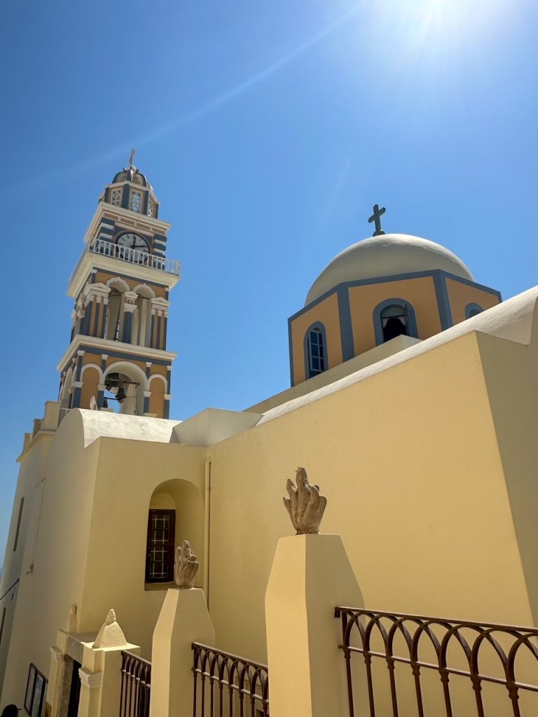 a church in Fira on the island of Santorini