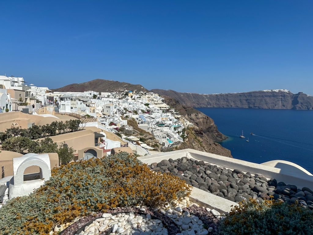 an epic view of the caldera from Oia, one of the best things to do in Santorini