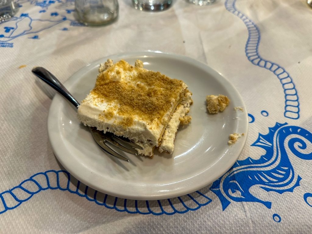 dessert from Fratzeskos Fish Tavern