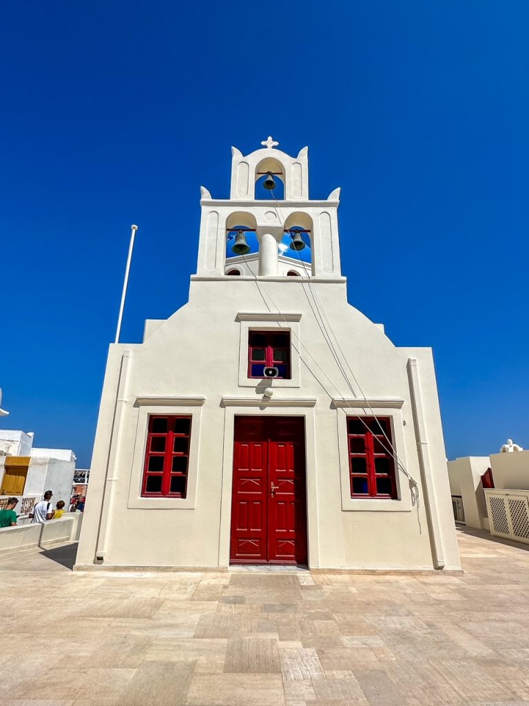 one of the iconic churches in Oia Santorini