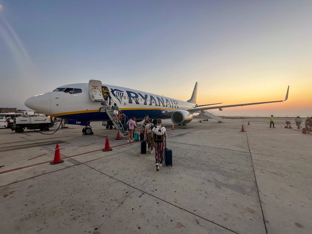our flight from Santorini to Athens