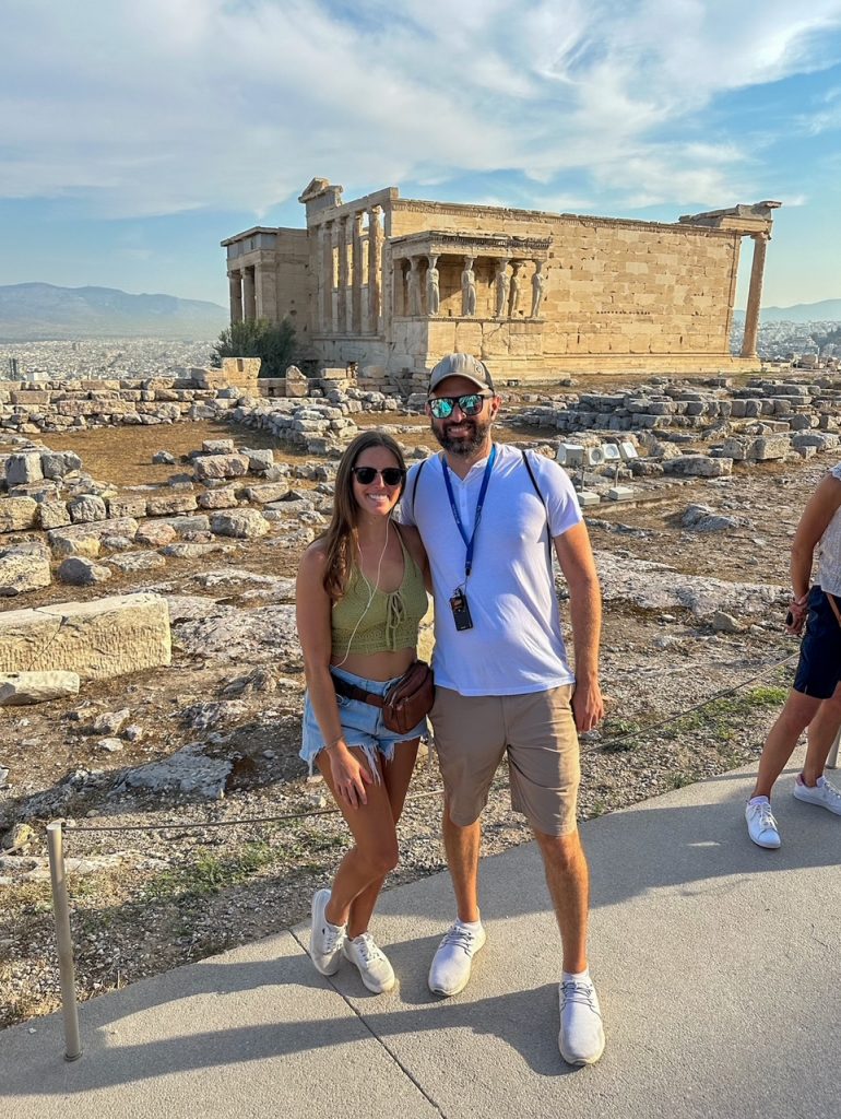 Sara & Tim in front of the Erechtheion at the Acropolis of Athens