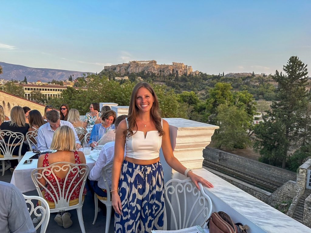 Sara at Kuzina, a popular restaurant in Athens