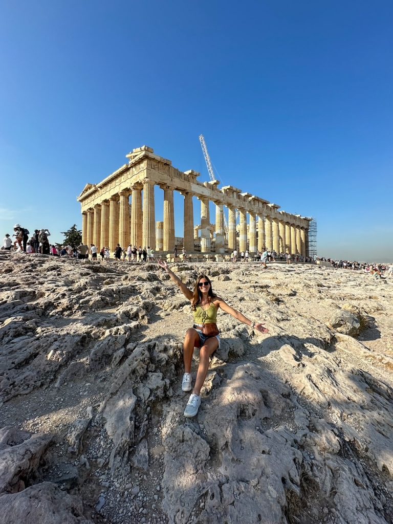 Sara at the Parthenon, one of the best things to do in Athens