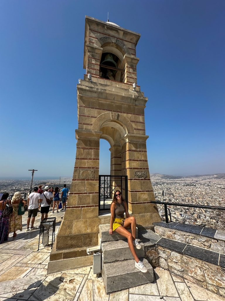 Sara on Lycabettus Hill in Athens