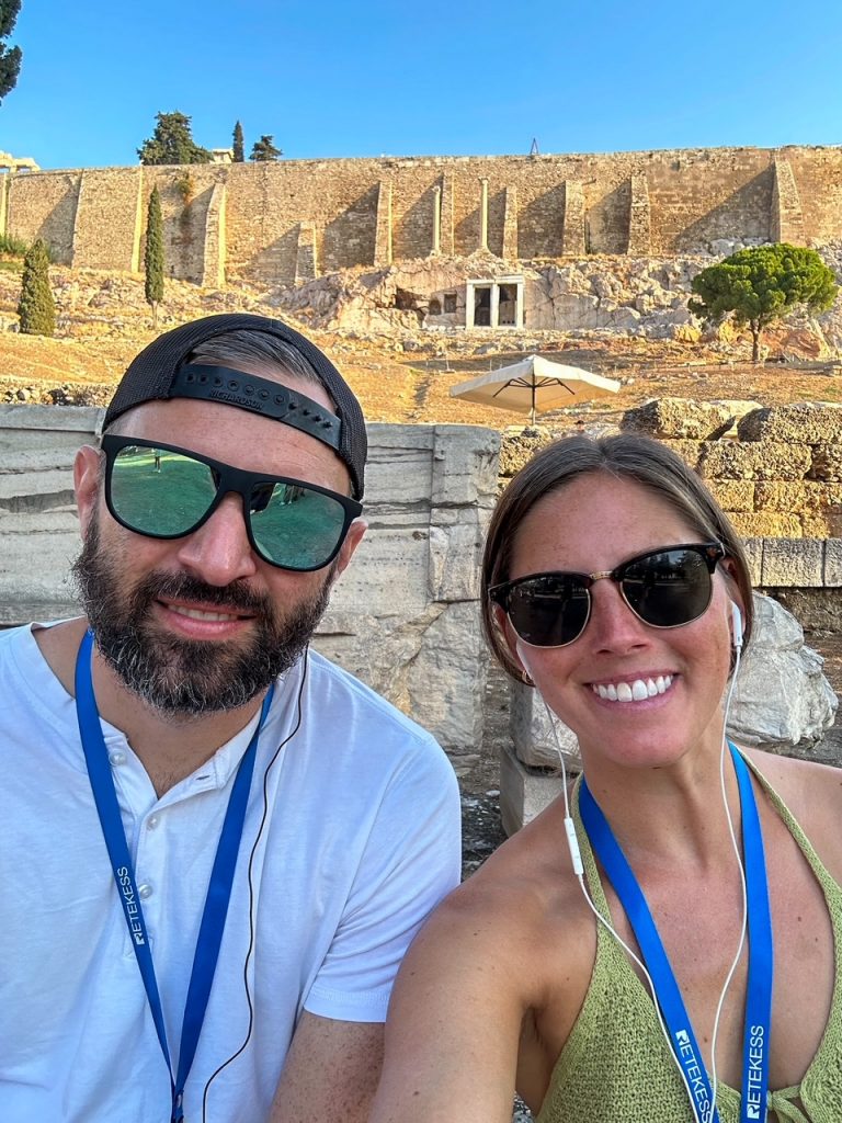 Tim & Sara on the guided tour of the Acropolis, one of the best things to do in Athens