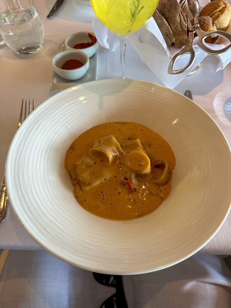 Tim's delicious seafood meal from GB Roof Garden