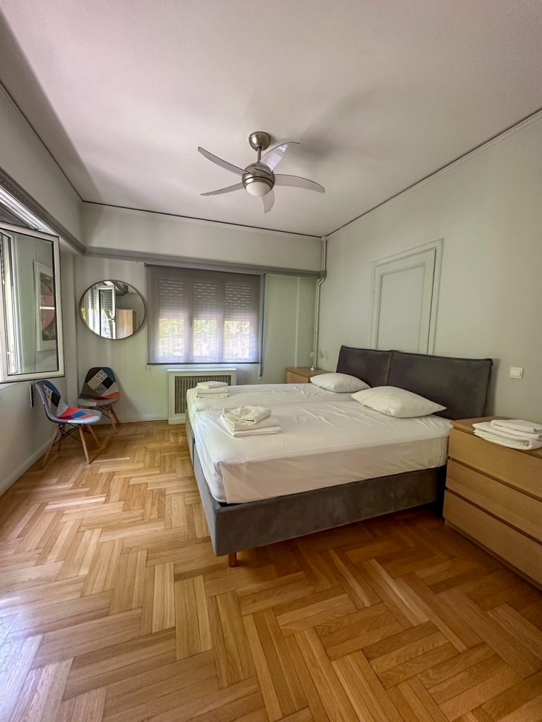 bedroom at our Syntagma Square Airbnb