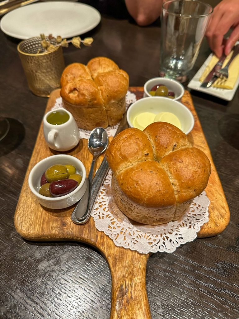 homemade bread from Mani Mani, a popular Athens restaurant