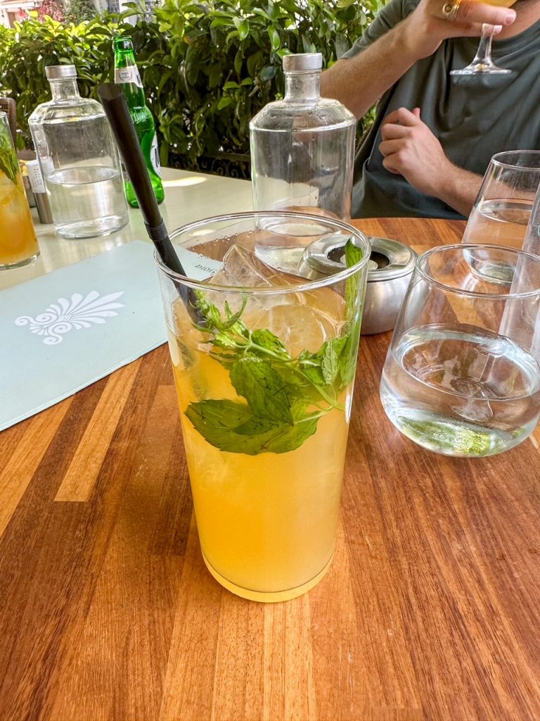 my drink at Diogenes Cafe in Plaka