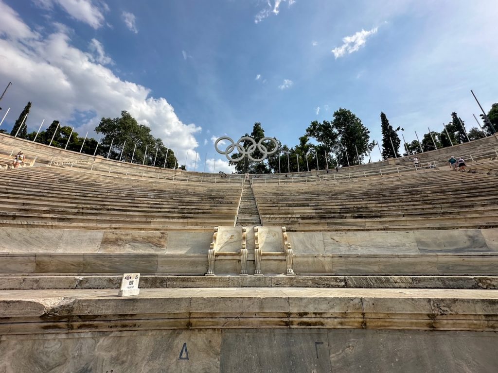 special seats for royalty at the Panathenaic Stadium, one of the best things to do in Athens